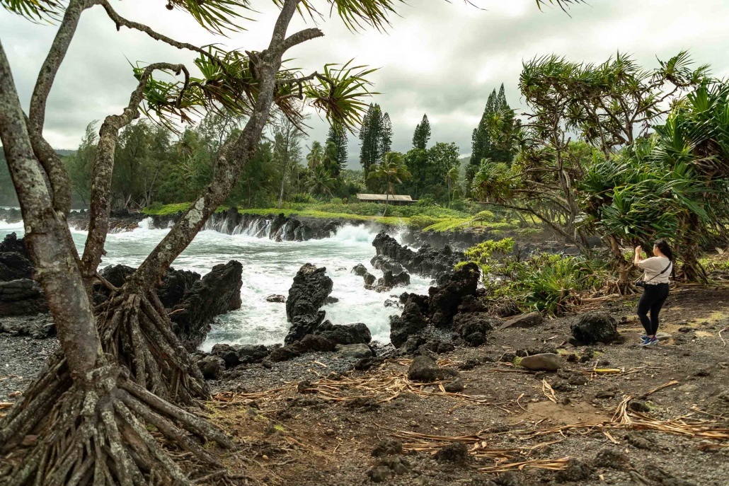 Keanae Peninsula Shoreline Visitor Road to Hana Maui