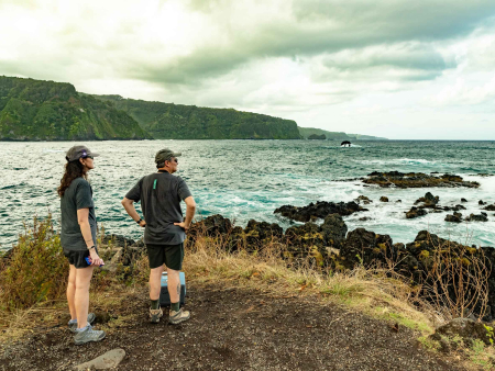 Keanae Peninsula Visitors and Coastline Road to Hana Maui