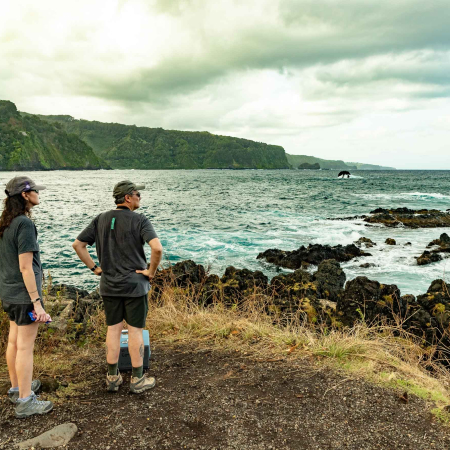 Keanae Peninsula Visitors and Coastline Road to Hana Maui