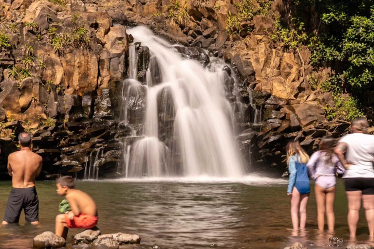 hikemaui hana waterfalls hiking tour swimming waterfall