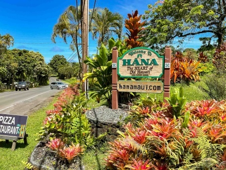 Road to Hana Food Hana Town Sign