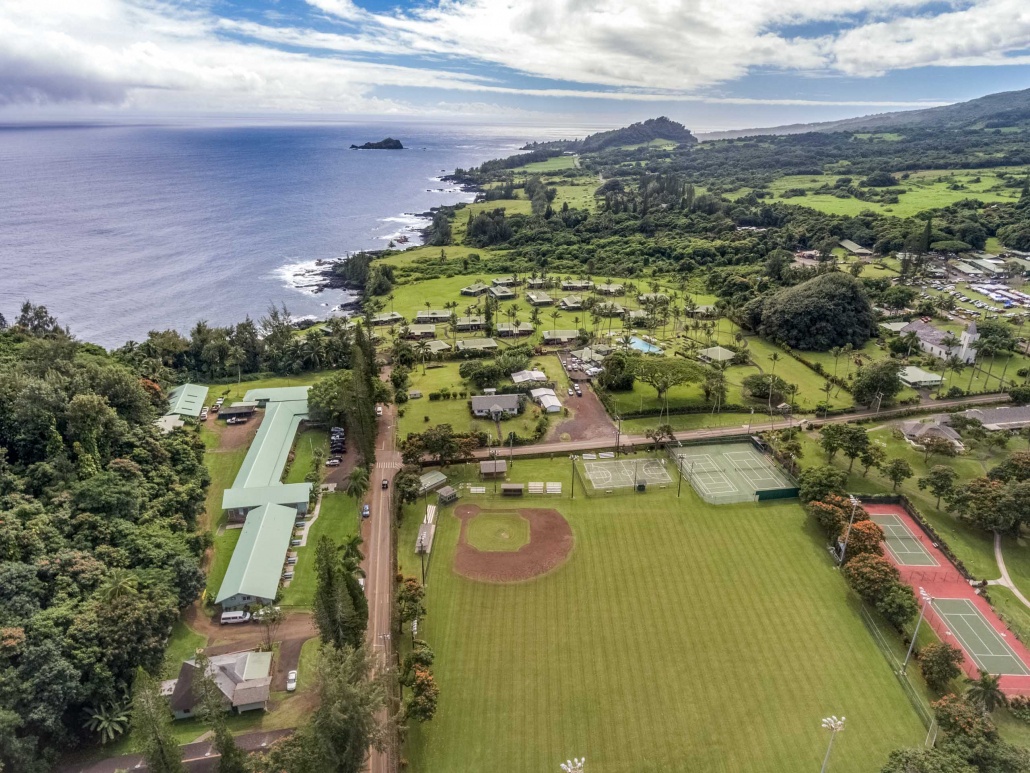 Hana Town Coast Drone Ball Park Maui Hawaii
