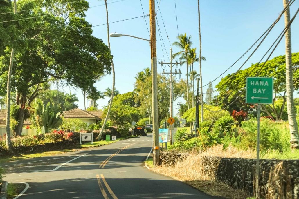 Hana Town Street Intersection Maui Hawaii