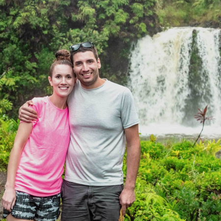 couple waterfall road to hana maui