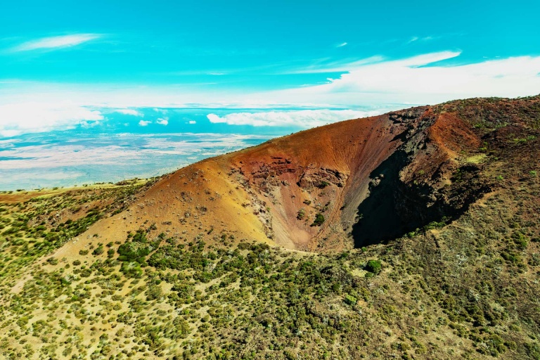fly over the steep slopes of haleakala maui hawaii