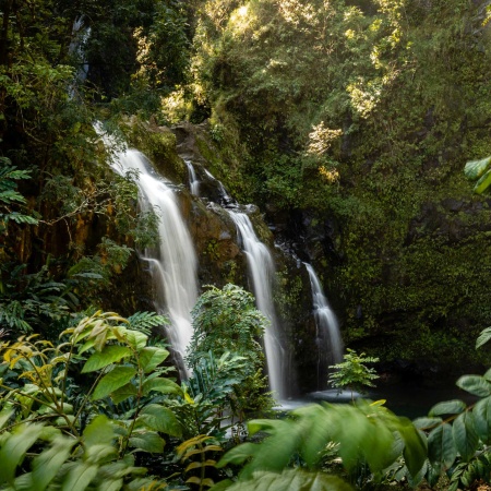 hawaiianstyle road to hana exclusive waterfall three falls of the waikani falls header