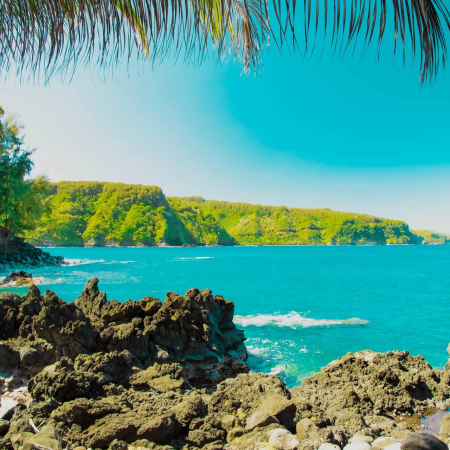 waves breaking at keanae peninsula north shore of maui hawaii