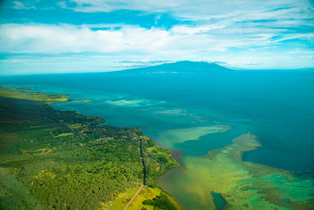 a birds eye view of maui hawaii