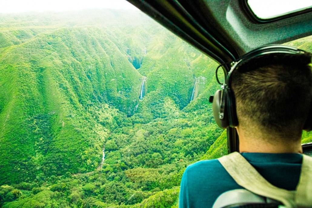 stunning birds eye views of the maui waterfalls from a helicopter tour