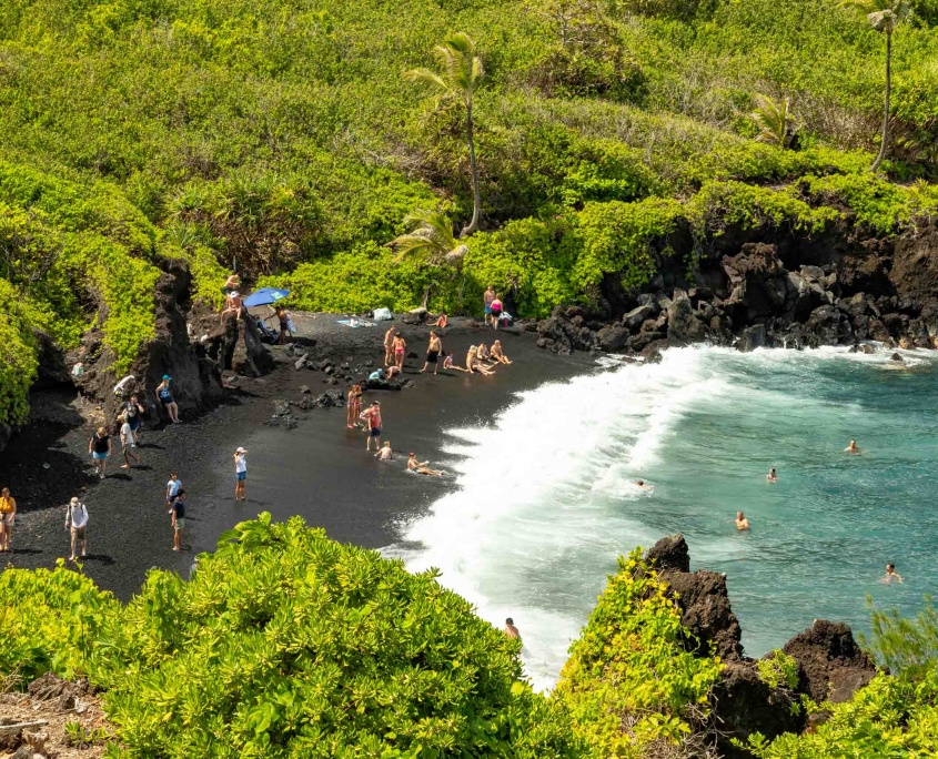 Waianapanapa Black Sand Beach Road to Hana Maui 