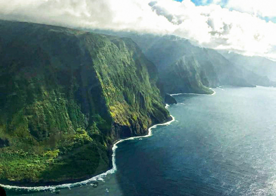 airmaui Molokai mountain waterfalls helicopter ride sky view slider