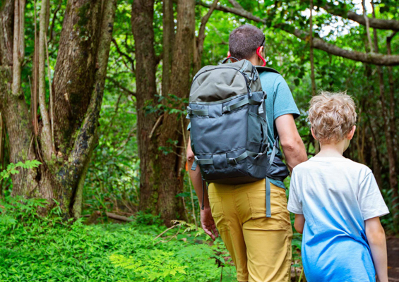 hana combo adventure tour father and son on forest hike feature