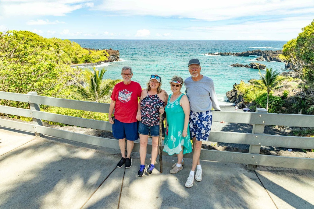 road to hana black sand beach tour guests