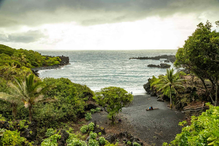 hana black sand beach overlook waianapanapa state park maui