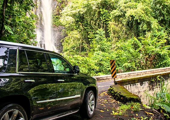 social square road to hana waterfall